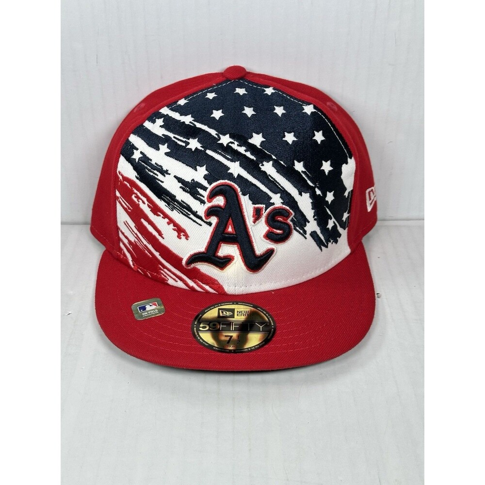 Size 7 1/2 New Era Oakland Athletics 4th of July Low Profile 59FIFTY Hat Cap
